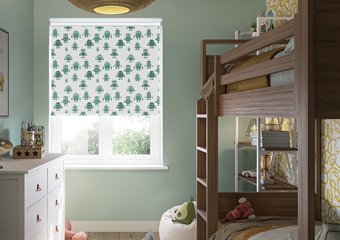 Robo Town, Emerald - Twist&Fit Roller Blind - Image 3